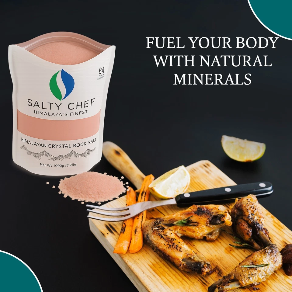 Organic Pink Himalayan Salt Coarse 1000g Natural & Pure for Cooking