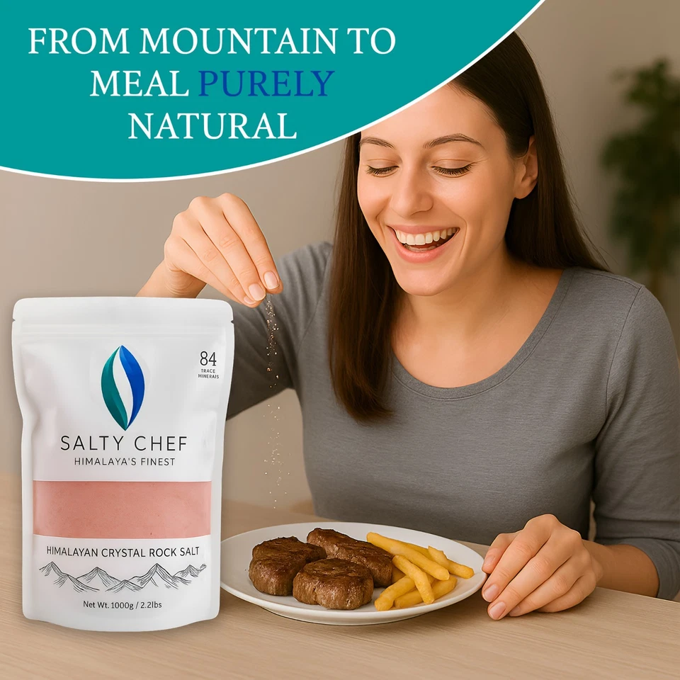 Organic Pink Himalayan Salt Coarse 1000g Natural & Pure for Cooking